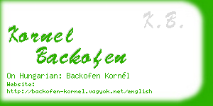 kornel backofen business card